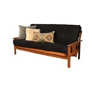 Kodiak Furniture Monterey Futon with Suede Fabric Mattress in Barbados/Black Kodiak Furniture Monterey Futon with Suede Fabric Mattress in BarbadosBlack
