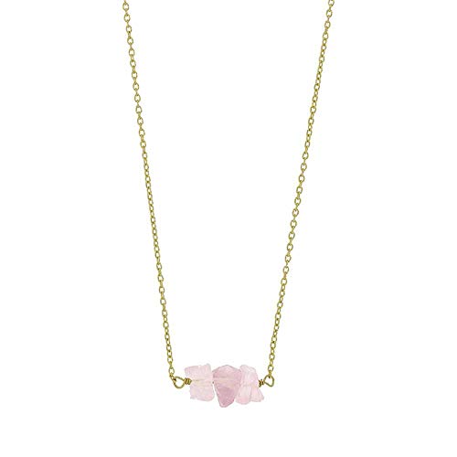 Collier argent doré et quartz rose brut 317659QR : un bijou hypoallergénique durable