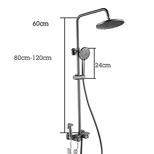Ensemble de douche thermostatique carré ou rond gris moderne - 3
