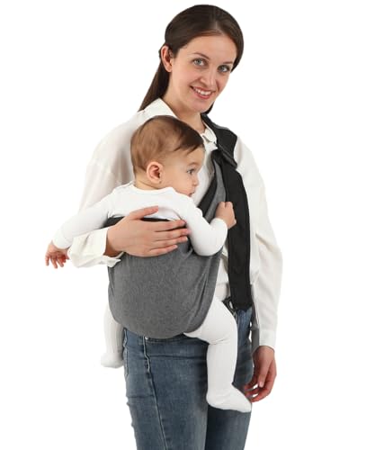 Baby Carrier Sling Wrap-Baby Sling-Soft Adjustable Ring Sling for Mom&Dad Support Babies Under 7-36month (Black)