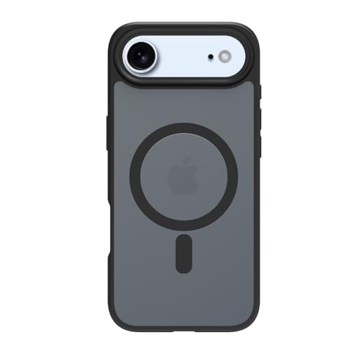 Image of RIGGEAR Shockproof Sleek Hybrid Armor Magnetic Back Cover Case Compatible with MagSafe Accessories for iPhone Air /iPhone 17 Air (Smoke Black Matte PC + TPU Black Bumper)