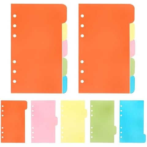 10 Pack A5 Plastic Binder Dividers Cover