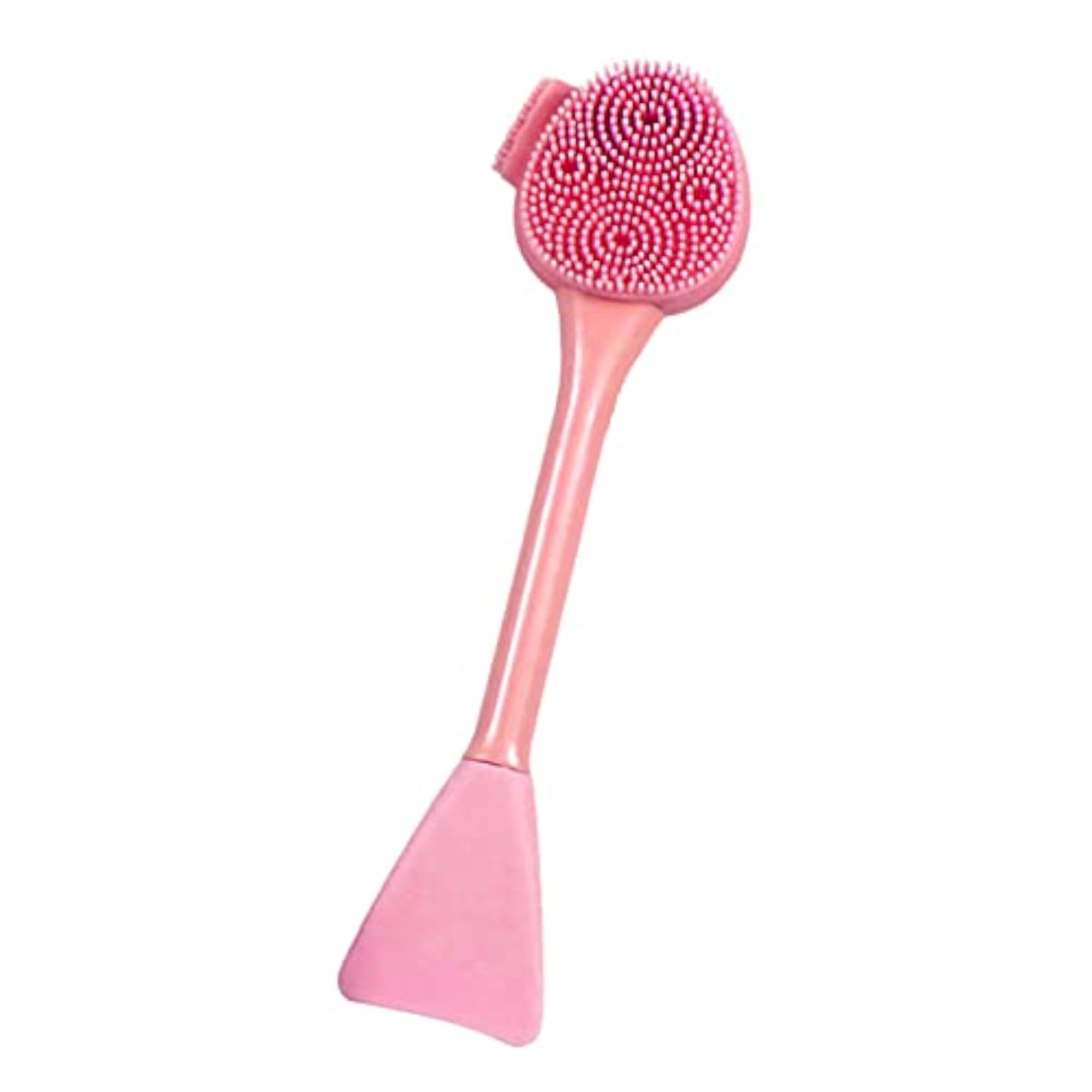 Silicone Face Wash Brush Double Ended All in One Handheld Soft Tools, Pink