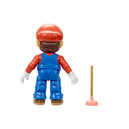 The Super Mario Bros. Movie - 5 Inch Action Figures Series 1 – Mario Figure With Plunger Accessory #TOP3