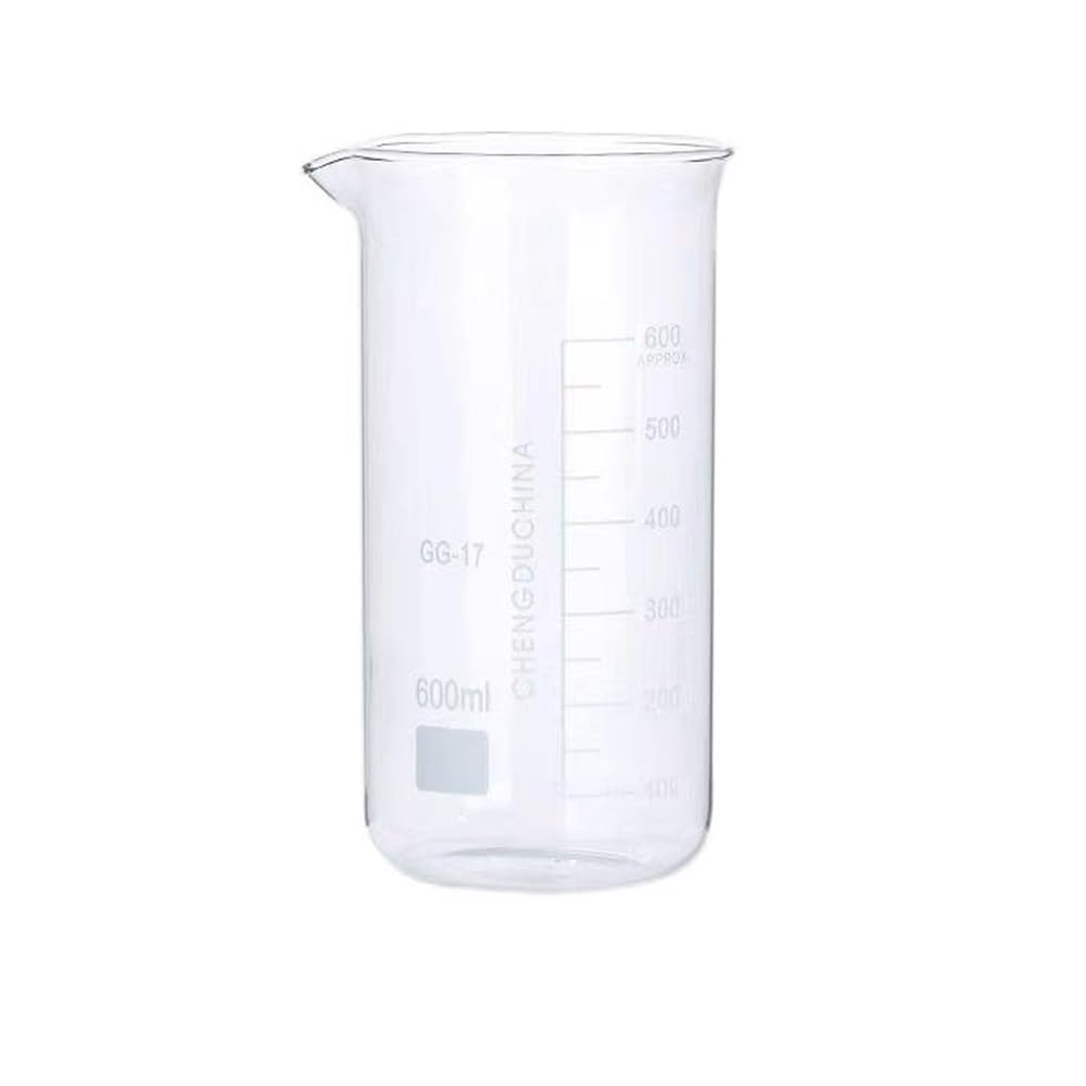 4 Pz Becher Forma Alta Borosilicato 50-1000Ml Bicchieri Chiari | Bicchiere misuratore con scala, attrezzatura da laboratorio(600)