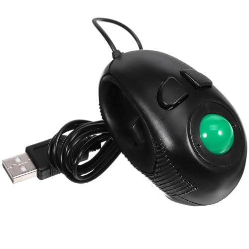 Mini ratón trackball USB con cable ergonómico y 3 botones para ordenador