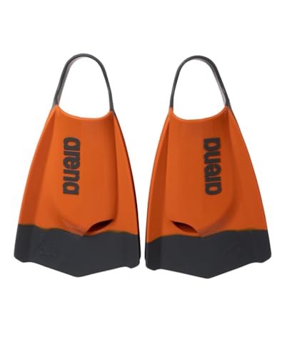 Image of Arena Unisex Adult Powerfin Pro II Swim Training Fins Men and Women Silicone Short Blade Flippers Left-Right Customized, Sizes 4.5-13.5