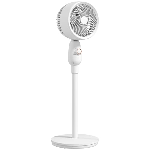 HOMCOM Pedestal Fan, Powerful Air Circulator, 12 Inch Floor Standing Fan with 3 Speed Settings, Oscillating Function for Bedroom, Home and Office, White