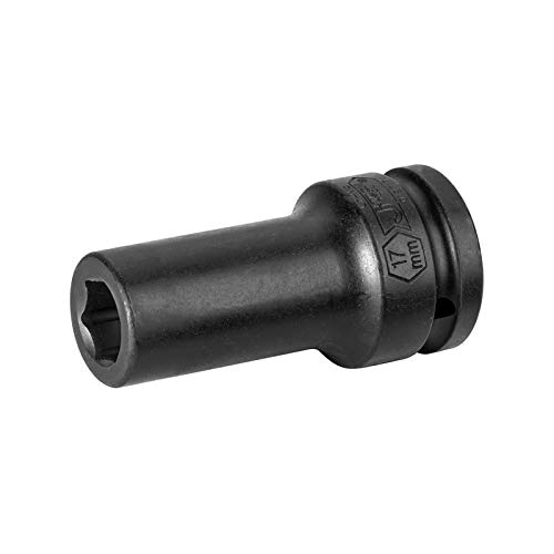 Image of JETECH 17mm Deep Impact Socket, 3 /4-Inch Drive 6-Point Metric, Cr-Mo Alloy Steel Heat-Treated, Extended Length for Impact Wrenches & Heavy Equipment