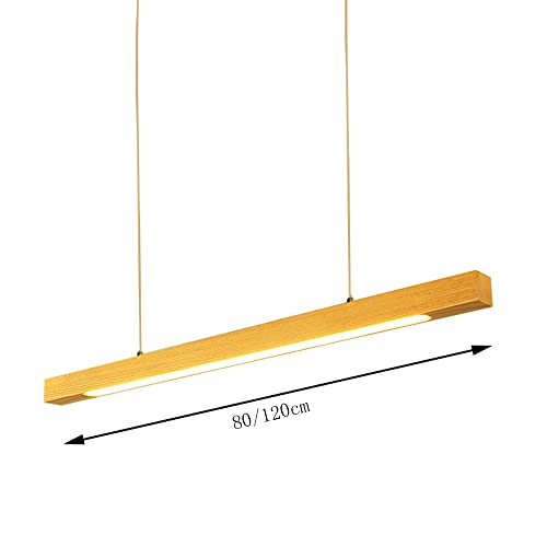 Lámpara lineal de comedor de madera de roble con luz LED de 6000K 5