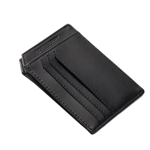 Womens wallet Mini Wallets Men Card Holder Simple No Zipper Solid Cash Purses Popular Small Money Bags(Black)