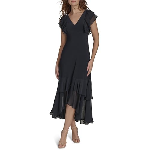 Tommy Hilfiger Women's Light V Neck Flattering Maxi Dress