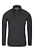 Mountain Warehouse Talus Herren Langarm Oberteil, Runde Halsausschnitt & Reißverschluss - Ski Baselayer, Unterhemd Funktionsunterwäsche, Thermounterwäsche, Winter Schwarz M