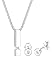 Produktbild DIAMORE Schmuckset Damen Ohrstecker Geo Anhänger Solitär mit Diamant (0.09 ct.) in 925 Sterling Silber