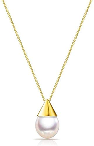 Preisvergleich Produktbild GLLFC Halskette Mode natürliche Perle Halskette Persönlichkeit kleine Glühbirne Muschel Perle Anhänger Temperament Wilde Schlüsselbein Kette-golden für Frauen Männer Jungen Mädchen