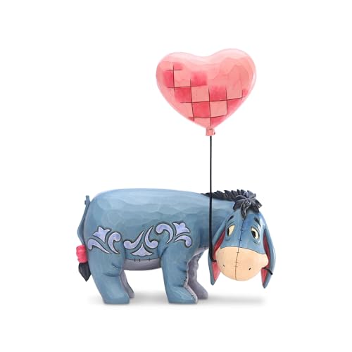 Image of Enesco Disney Traditions Collection by Jim Shore Winnie The Pooh Eeyore with Heart Balloon Figurine- Resin Hand Crafted Painted Collectible Disney Figurines Decorative Home Decor Statue, 7.9 Inch