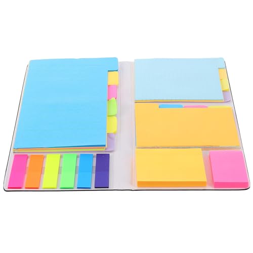 HOODANCOS オフィスメモノート 便利な粘着式インデックス付箋 ノートパッド 書きやすく滑らか 無臭で 繰り返し使えるクリエイティブ便箋 ブラ