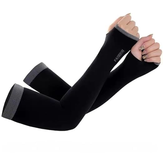Image of Topibaaz Unisex Arm sleeves with UV Protection for Men and Women Outdoor Indoor Sports UPF 50 Arm Cover with Compression & Cooling Effect Summer Hand Gloves