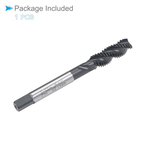 CoCud Spiralnut-Gewindebohrer, M8X1.25 Gewindegröße, Nitridbeschichteter HSS-Gewindeschneidwerkzeug - (Anwendungen: zur Bearbeitung von Löchern und klebrigen Materialien)