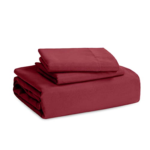 Image of Bedsure Red Duvet Cover Queen Size - 3 Pieces Prewashed Cotton-Like Polyester Extra Soft Bedding Set, Includes 1 Duvet Cover 90x90 Inches with Zipper Closure & 2 Pillow Shams, Comforter Not Included