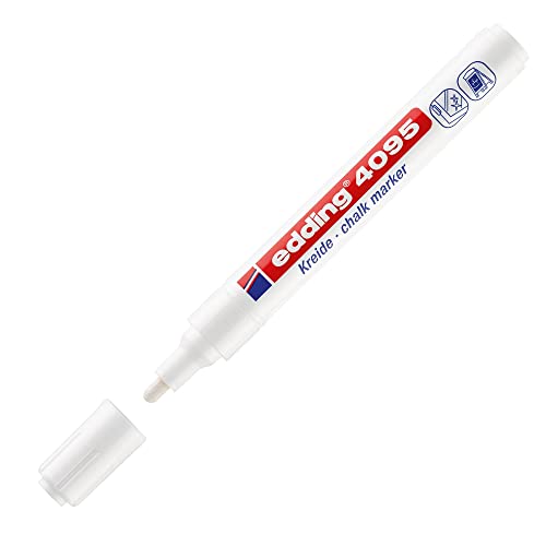 Marqueurs craie EDDING 4095 blanc 2-3mm effaçables à base d'eau pour vitrines impeccables