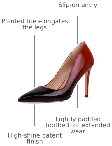 Image of Women's Stiletto High Heels Pumps for Women-4IN Pointed Toe Classic Pumps for Dress Party Wedding Evening Date Night Sexy Slip-On Shoes