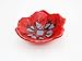Poppy Flower Dish Bowl Decorative Red Glass Handmade