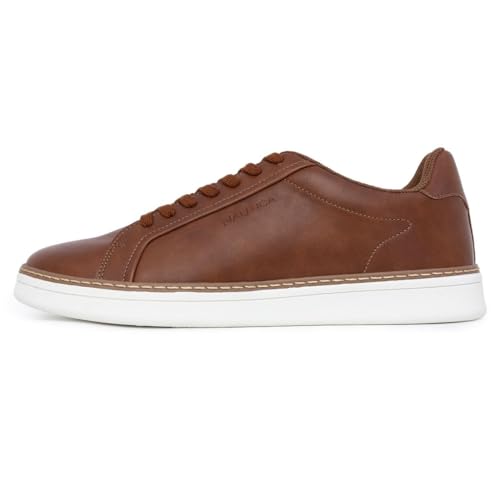 Image of Nautica Men's Casual Court Fashion Sneakers Classic Low-Top Lace-Up Shoes Comfortable Everyday Walking Style with Durable Outsole and Vegan Leather Upper