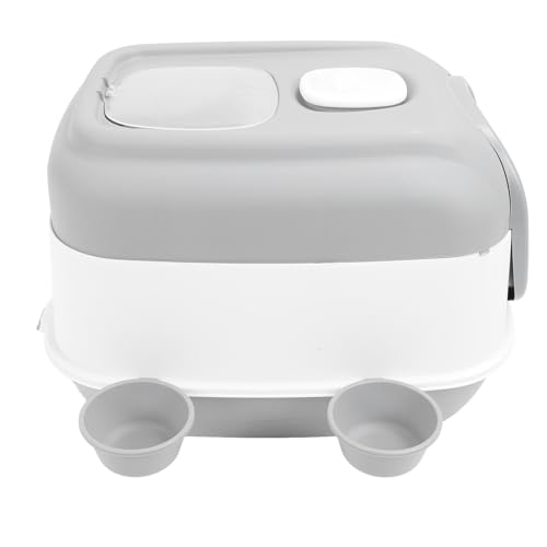 Grande Caixa de Areia para Gatos Fechada, Controle de Odor, Totalmente Fechada, Parte Superior Abert