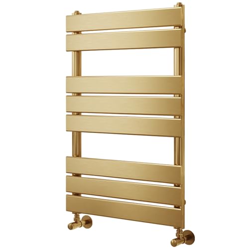 Go Bathrooms Ark Porte-serviettes 800 mm x 500 mm Or brossé Radiateur de salle de bain Radiateur Chauffage à panneau plat