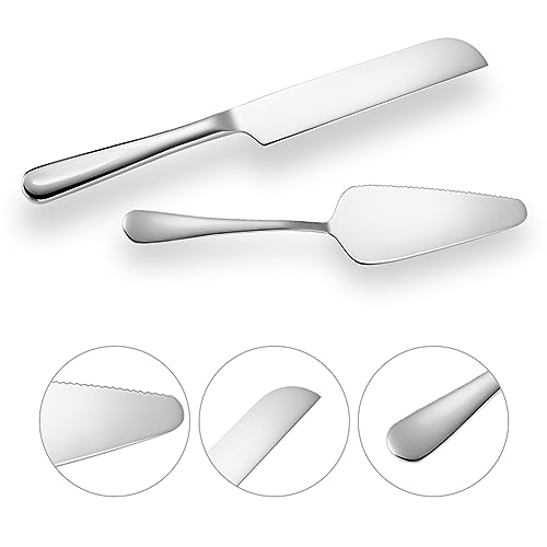 Miniatura 3 de Tiokin Juego De Cuchillos Y Servidores Para Tartas De Boda, Juego De Corte De Tartas De Acero Inoxidable Para Boda, 2 Piezas, Incluye Cortador De Pasteles Y Servidor De Pasteles Para Bodas,