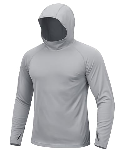 TACVASEN Men's Rash Guard Sun Hoodie Long Sleeve UPF 50+ Sun Protection SPF Quick Dry Hiking Swim Fishing Shirt