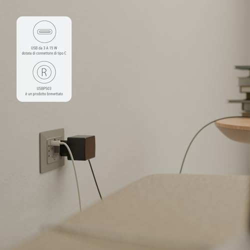 Bticino P503 prise blanche pour boîtier 3 modules encastré - 6