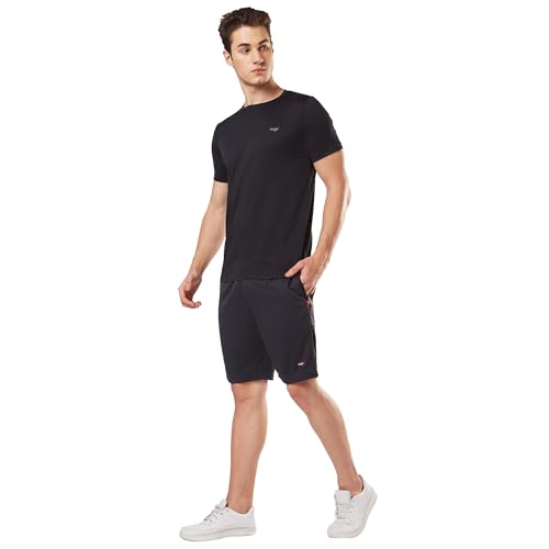 Image of berge' Men's Dry-Fit Sports Shorts | Quick-Dry Polyester | Zippered Welt Pockets | Breathable & Anti-Odour Activewear for Gym, Running, Workouts, Jogging, Training, Fitness, Sports | with Reflectives