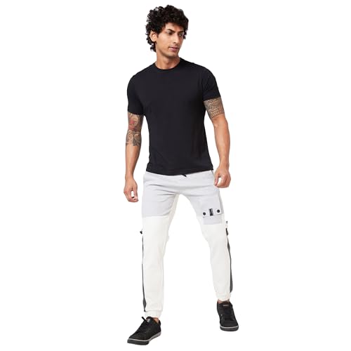 Image of Spykar Men Mid Rise Regular Fit Knit Track Pants