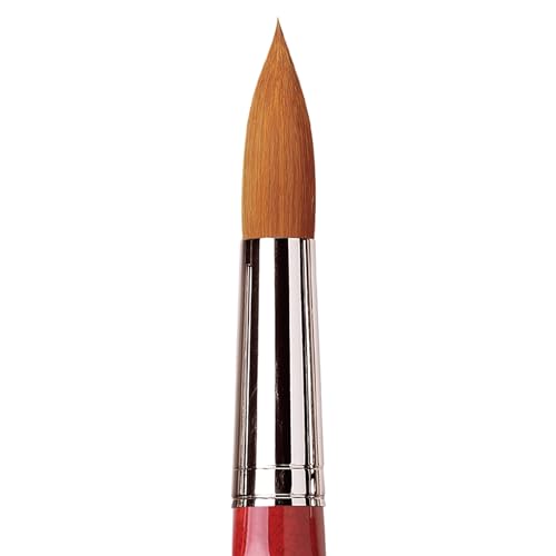 Image of da Vinci Watercolor Series 5580 CosmoTop Spin Paint Brush, Round Synthetic with Red Handle, Size 30 (5580-30)