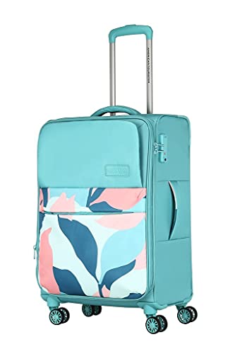 Image of American Tourister Polyester 26.77 inches Soft Suitcase With 8 Spinner Wheel (LD8 (0) 01 002 Blue)