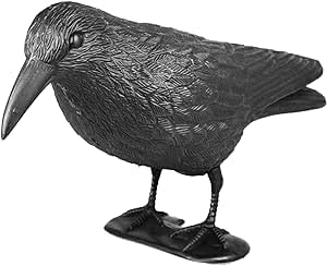 Preisvergleich Produktbild Conny Clever Sitzende Krähe schwarz Taubenschreck Vogelschreck Kunststoff Rabe Taubenabwehr Vogelabwehr Vogelscheuche