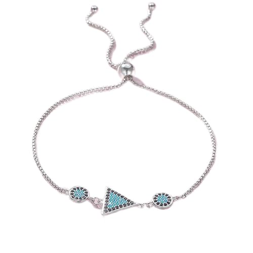 Bracelet mauvais œil en argent 925 et zircon bleu pour homme et femme LNNSHX