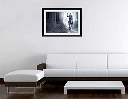 GADGETS WRAP Vinyl Printed Landscape Photo Frame Style Decal Decor, Rise Of The Tomb Raider Ice Cave Lara Croft (15 X 11Inch, Multicolor)