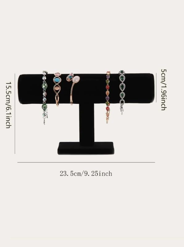 Image of Velvet 1 Roll T Black Finished Wooden Jewellery Display Stand