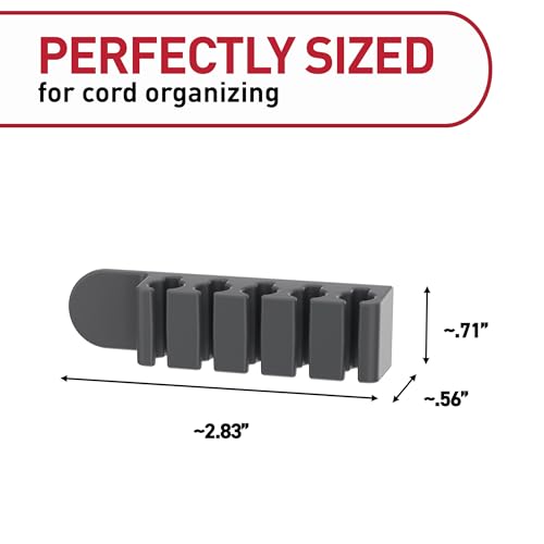 Image of Command 5-Cord Clip Organizer, Black, 4 Clips, 8 Medium Strips