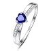 AVECON Women's Solid 925 Sterling Silver Heart Cut Cubic Zirconia Eternity Solitaire Engagement Promise Ring for Her