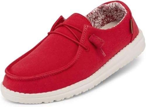 HEYDUDE Women's Wendy Loafer, Lipstick Red, 8