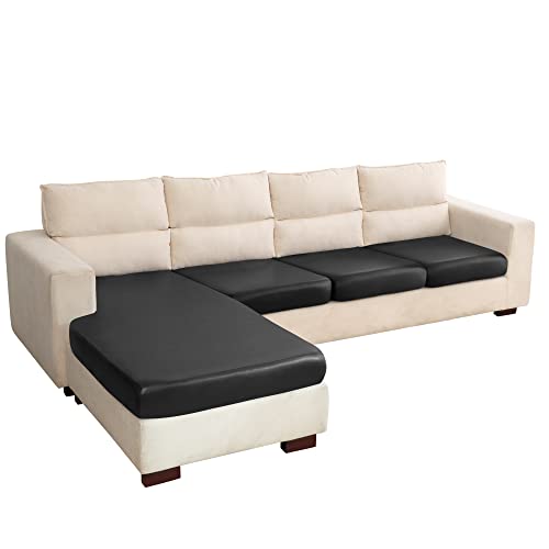 Yates Home Sectional Couch Covers 4 Piece Sofa Cushion Covers For L Shape Couch Pu Leather Separate Cushions Couch Chaise Slip Cover For Both Left/Right Sectional Couch #TOP9