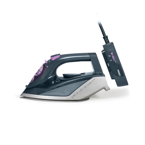 Livoo Plancha sin cable DOM483 con o sin cable, suela de cerámica, 2200W, capacidad 350 ml, termostato regulable, caudal de vapor de 0 a 30 g/min