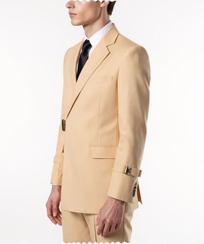 Drolia Formal Men's Suits Regular Fit 2 Piece Prom Tuxedos Notch Lapel Jacket+Trousers for Wedding Grooms2