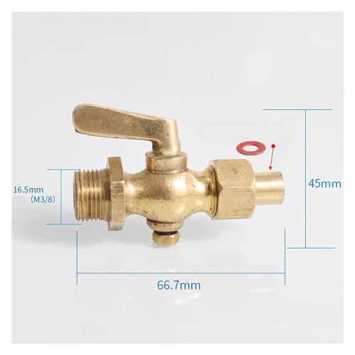 Válvula de interruptor fija de latón con rosca de 1/2" BSP recta 3