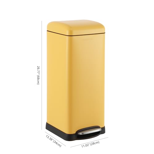 Image of happimess Betty 8 Gal Step Trash Can Soft-Close Lid, Daffodil Yellow