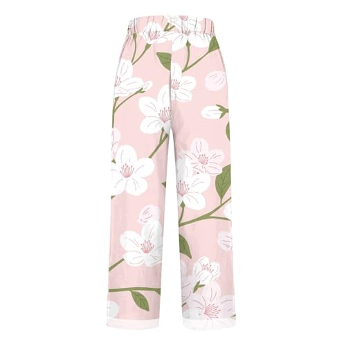 LCMTWX Linen Pants Women 2024 Cotton and Linen Casual Pants Wide Leg Loose Vacation Dresses for Women Parachute Pants2